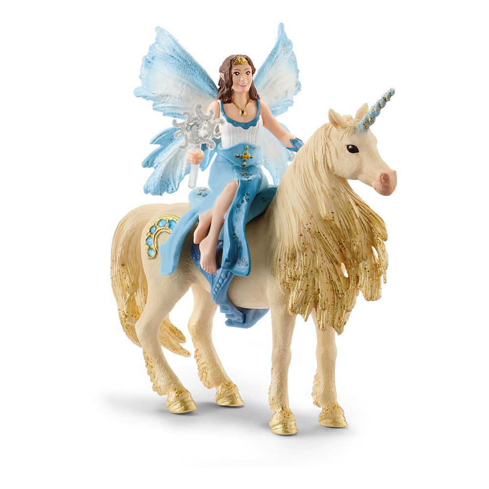 SCHLEICH Bayala Eyela Riding on Golden Unicorn Toy Figures (42508)