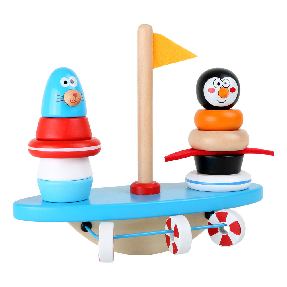 LEGLER Small Foot South Pole Puzzle Game and Balancing Rocker Wooden Toy, Multi-colour, 3 Years and Above (10041)