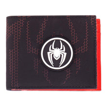 Load image into Gallery viewer, MARVEL COMICS Spider-man Miles Morales Logo Bi-fold Wallet, Male, Black/Red (MW544877SPN)
