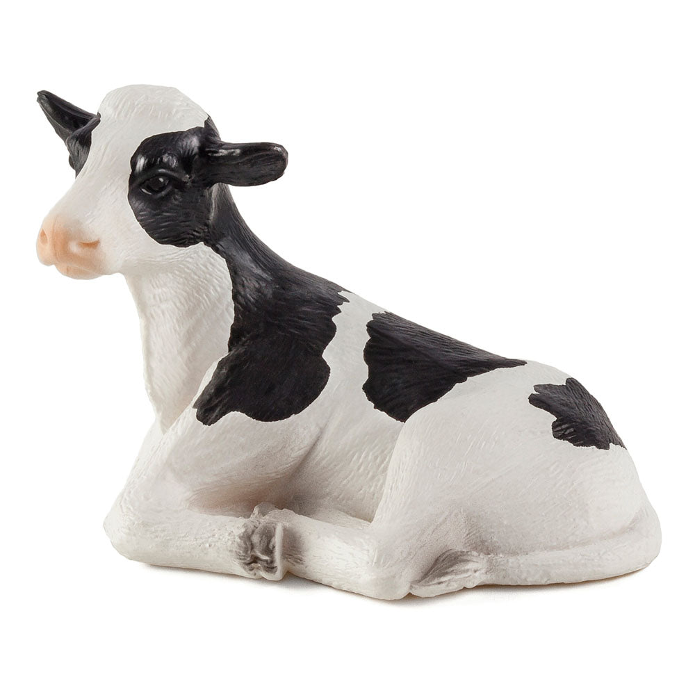 ANIMAL PLANET Holstein Calf Lying Down Toy Figure, Unisex, Three Years and Above, Black/White (387082)