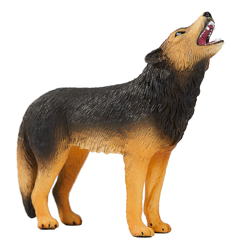 ANIMAL PLANET Wolf Howling Toy Figure, Unisex, Three Years and Above, Tan/Black (387245)