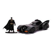 Load image into Gallery viewer, DC COMICS Batman 1989 Movie Batmobile Die-cast Vehicle and Metal Batman Mini Figure, Scale 1:32 (253213003)
