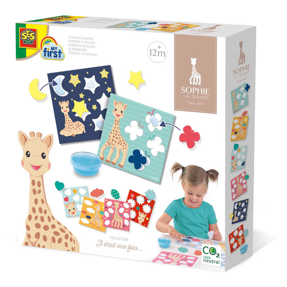 SES CREATIVE Children's My First Sophie La Girafe Sticking Shapes, Unisex, 12 Months and Above, Multi-colour (14495)