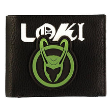 Load image into Gallery viewer, MARVEL COMICS Loki Logo Bi-fold Wallet, Male, Black (MW531018LOK)
