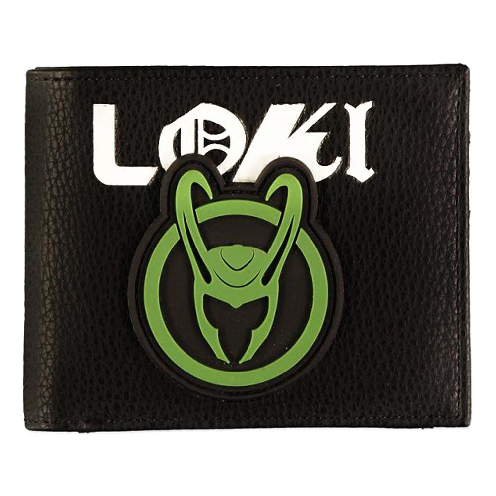MARVEL COMICS Loki Logo Bi-fold Wallet, Male, Black (MW531018LOK)