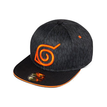 Load image into Gallery viewer, NARUTO SHIPPUDEN Logo Snapback Baseball Cap, Black/Orange (SB044326NRS)
