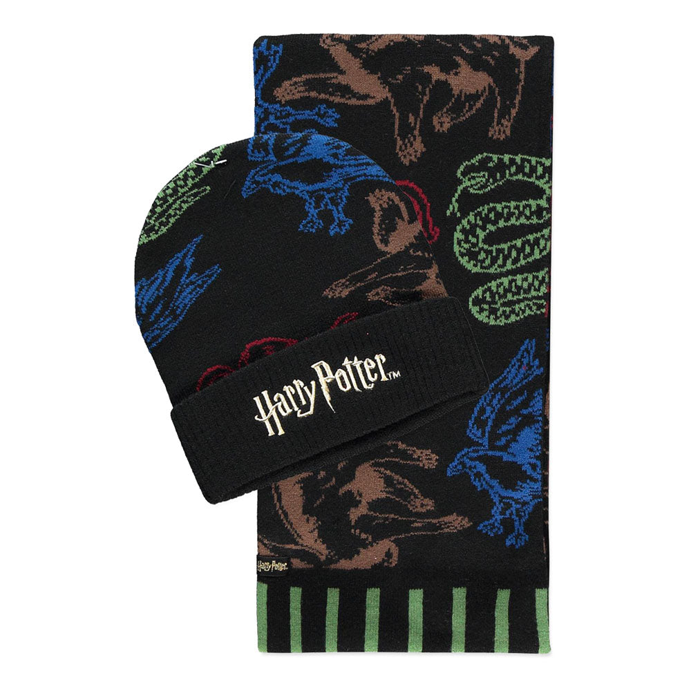 HARRY POTTER Wizards Unite Hogwarts Houses Beanie & Scarf Giftset (GS802600HPT)