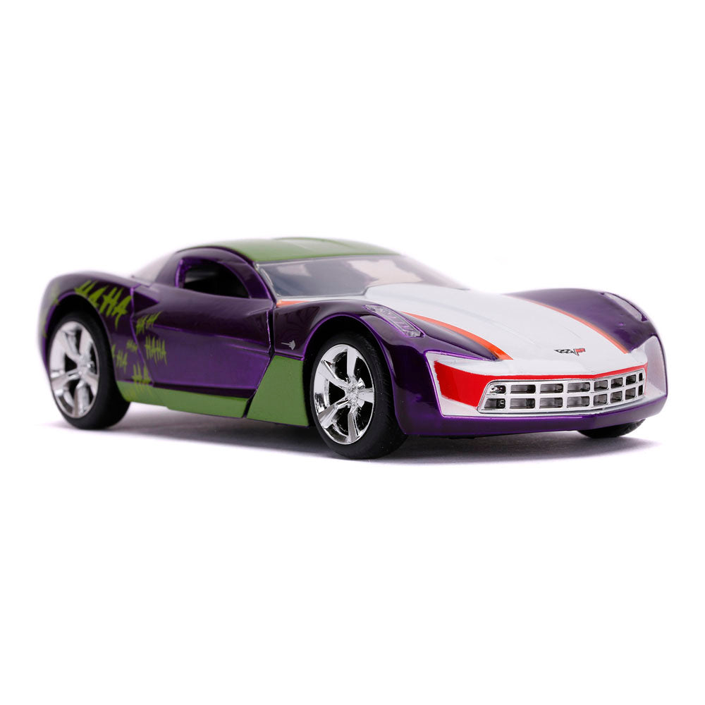 DC COMICS Batman Hollywood Rides The Joker 2009 Chevy Corvette Stingray Sports Car Die-cast Vehicle, Scale 1:32 (253252016)