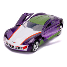 Load image into Gallery viewer, DC COMICS Batman Hollywood Rides The Joker 2009 Chevy Corvette Stingray Sports Car Die-cast Vehicle, Scale 1:32 (253252016)
