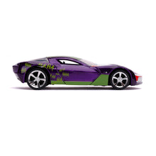 Load image into Gallery viewer, DC COMICS Batman Hollywood Rides The Joker 2009 Chevy Corvette Stingray Sports Car Die-cast Vehicle, Scale 1:32 (253252016)
