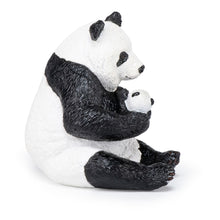 Load image into Gallery viewer, PAPO Wild Animal Kingdom Sitting Panda and Baby Toy Figure, Three Years or Above, White/Black (50196)
