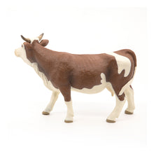 Load image into Gallery viewer, PAPO Farmyard Friends Simmental Cow Toy Figure, Three Years or Above, Brown/White (51133)
