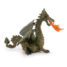 Load image into Gallery viewer, PAPO The Enchanted World Green Winged Dragon with Flame Toy Figure, Three Years or Above, Green (39025)
