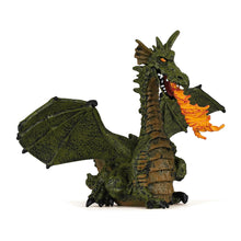 Load image into Gallery viewer, PAPO The Enchanted World Green Winged Dragon with Flame Toy Figure, Three Years or Above, Green (39025)
