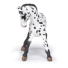 Load image into Gallery viewer, PAPO Horse and Ponies Black Appaloosa Foal Toy Figure, Three Years or Above, White/Black (51540)
