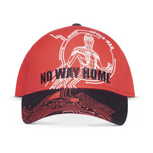 Load image into Gallery viewer, MARVEL COMICS Spider-man: No Way Home Logo with Tech Background Adjustable Baseball Cap, Red/Black (BA341851SPN)
