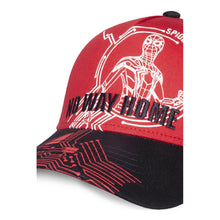 Load image into Gallery viewer, MARVEL COMICS Spider-man: No Way Home Logo with Tech Background Adjustable Baseball Cap, Red/Black (BA341851SPN)
