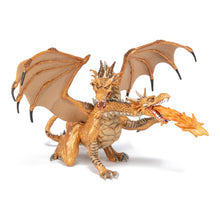 Load image into Gallery viewer, PAPO Fantasy World Gold Two Headed Dragon Toy Figure, Three Years or Above, Gold (38938)
