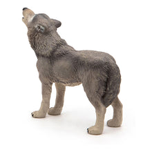 Load image into Gallery viewer, PAPO Wild Animal Kingdom Howling Wolf Toy Figure, Three Years or Above, Grey (50171)
