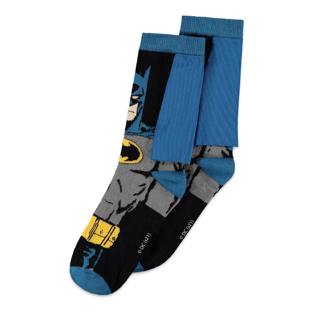 DC COMICS Batman Dark Knight with Cape Novelty Socks, Unisex (NS427660BTM)