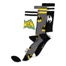 Load image into Gallery viewer, DC COMICS Batman Iconic Logos Sport Socks, 3 Pack, Unisex
