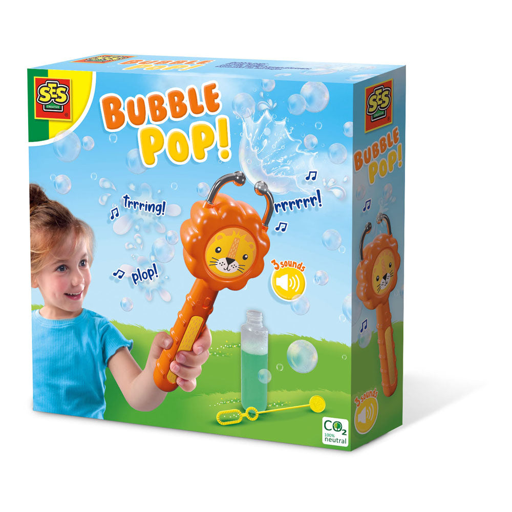 SES CREATIVE Children's Lion Bubble Pop with Bubble Solution, 5 Years and Above (02259)