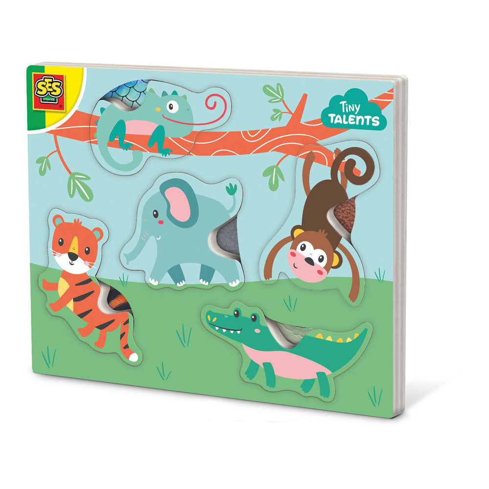 SES CREATIVE Tiny Talents Touch and Feel Animal Puzzle, 12 Months and Above (13132)