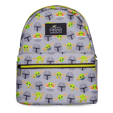 Load image into Gallery viewer, STAR WARS The Mandalorian The Child Grogu and Din Djarin All-over Print Children&#39;s Mini Backpack, Grey/Yellow (BP027084STW)
