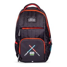 Load image into Gallery viewer, STAR WARS Villains Lightsabers with Space Print Backpack, Black/Red (BP417171STW)
