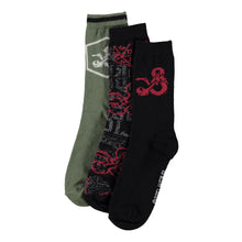 Load image into Gallery viewer, HASBRO Dungeons &amp; Dragons Iconic Logo Crew Socks, 3 Pack, Male (CR255872HSB)
