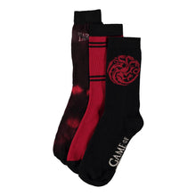 Load image into Gallery viewer, GAME OF THRONES House of the Dragon Iconic Logo Crew Socks, 3 Pack, Male (CR768702GOT)
