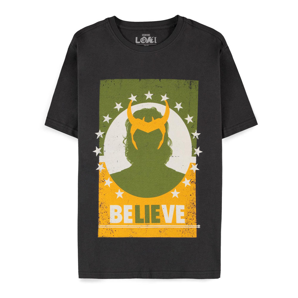 MARVEL COMICS Loki Believe Poster T-Shirt, Male (TS815265LOK)