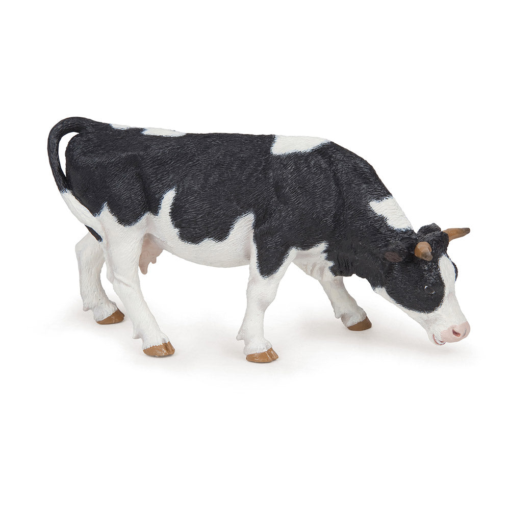 PAPO Farmyard Friends Black & White Grazing Cow Toy Figure (51150)