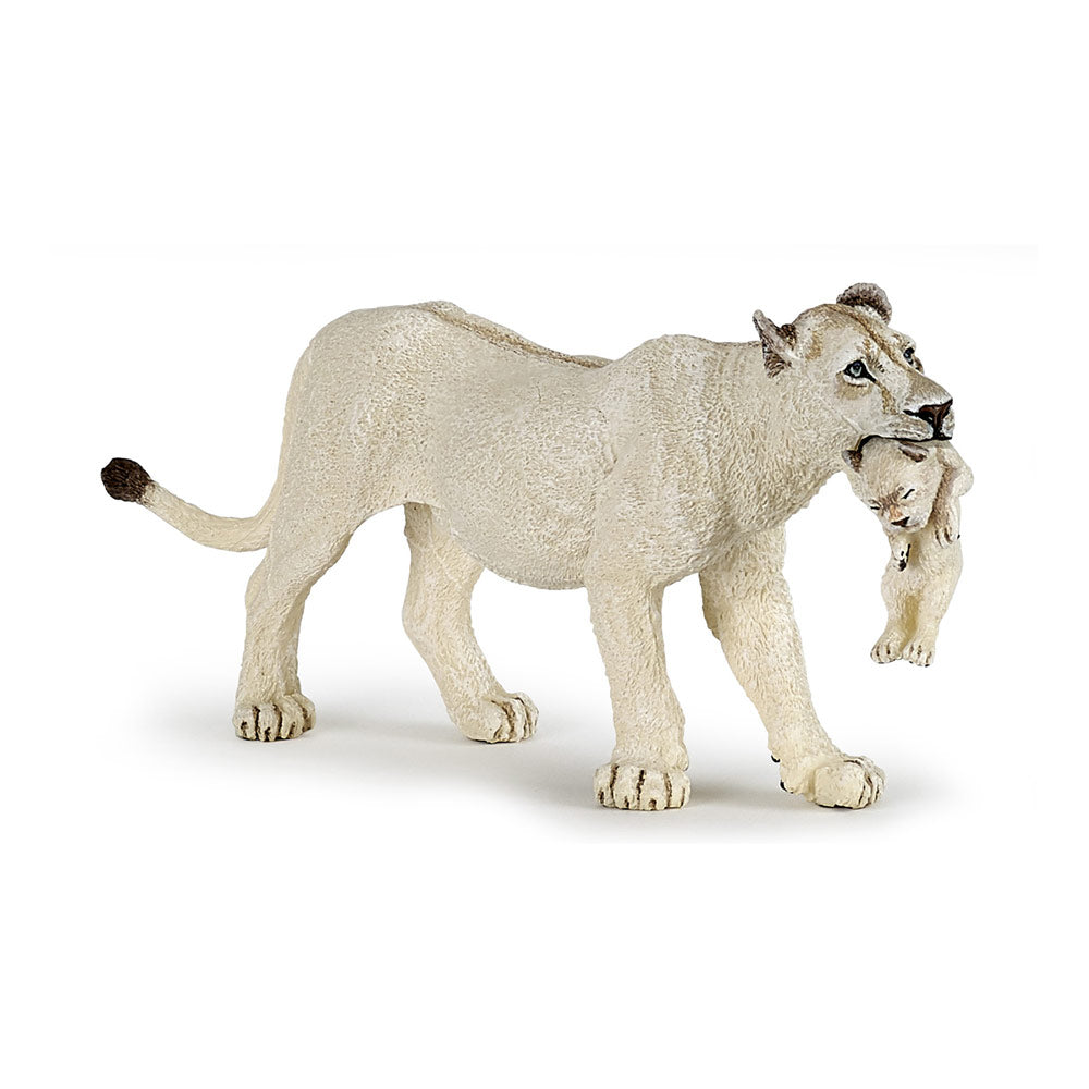 PAPO Wild Animal Kingdom White Lioness with Cub Toy Figure (50203)