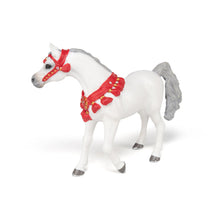 Load image into Gallery viewer, PAPO Horses and Ponies White Arabian Horse in Parade Dress Toy Figure (51568)
