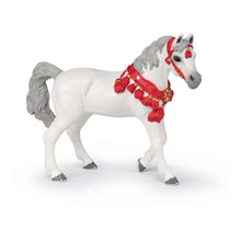 Load image into Gallery viewer, PAPO Horses and Ponies White Arabian Horse in Parade Dress Toy Figure (51568)
