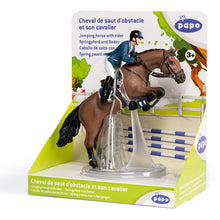 Load image into Gallery viewer, PAPO Horses and Ponies Jumping Horse and Horseman Toy Figure (51562)
