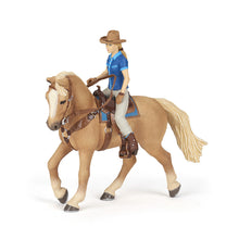 Load image into Gallery viewer, PAPO Horses and Ponies Cowgirl and Her Horse Toy Figure (51566)
