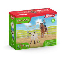 Load image into Gallery viewer, SCHLEICH Farm World Cowgirl Team Roping Fun Toy Playset (42577)
