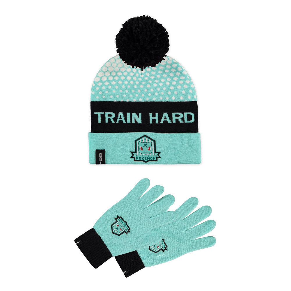 POKEMON Bulbasaur Train Hard Beanie & Knitted Gloves Giftset (GS360701POK)