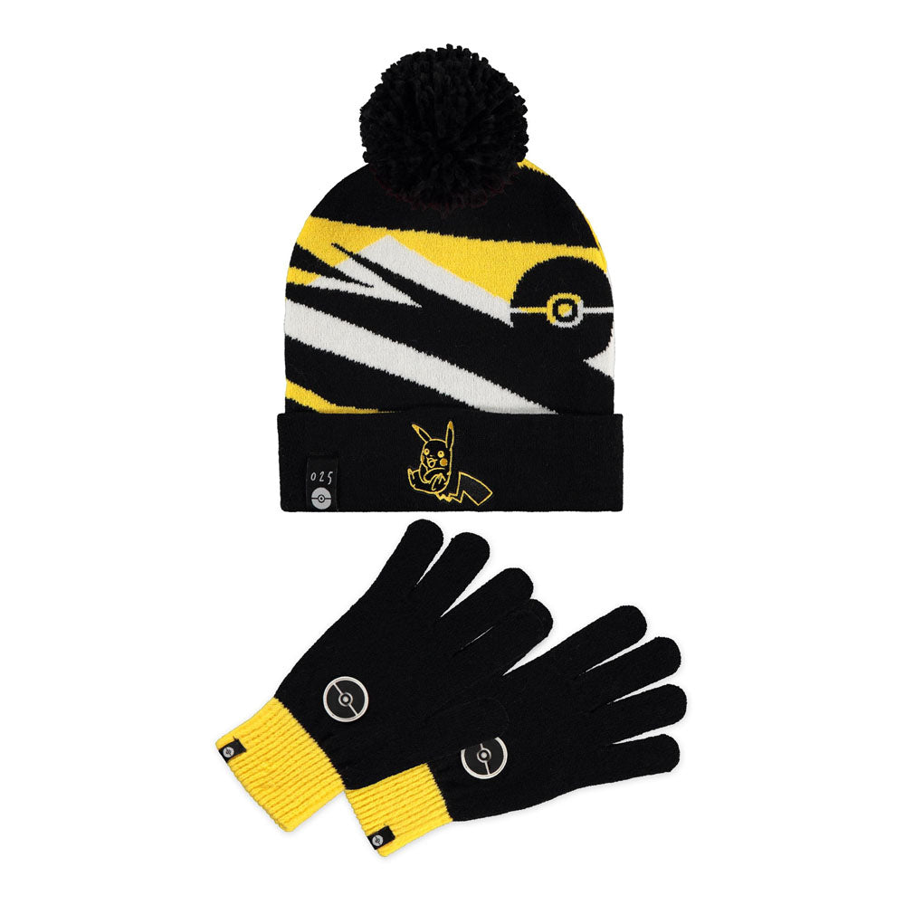 POKEMON Pikachu & Pokeball Symbol Beanie & Knitted Gloves Giftset (GS460272POK)