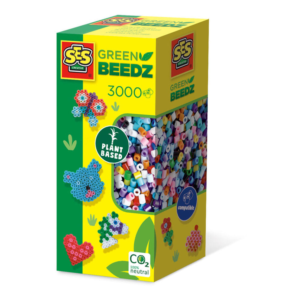 SES CREATIVE Beedz Green 3000 Iron-on Beads Mosaic Art Kit (06404)
