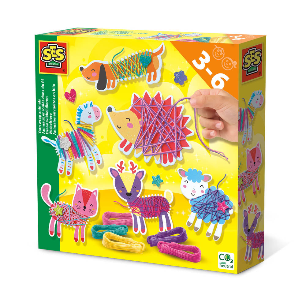 SES CREATIVE Yarn Wrap Animals Craft Kit (14024)