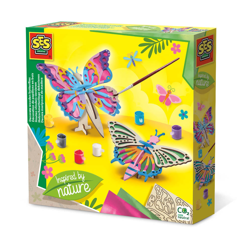 SES CREATIVE Inspired by Nature Decorate Wooden Butterflies Painting Set (14035)