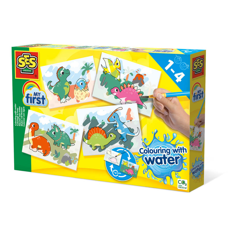 SES CREATIVE Dinos Colouring with Water Painting Set (14465)
