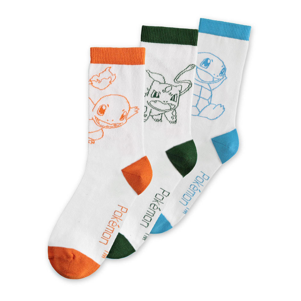 POKEMON Character Set Crew Socks (3 Pack), Male (CR721715POK)